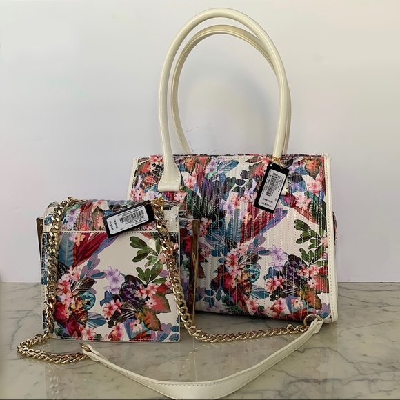 Matching 2 Set Floral Large Handbag & Crossbody - Picture 2 of 7